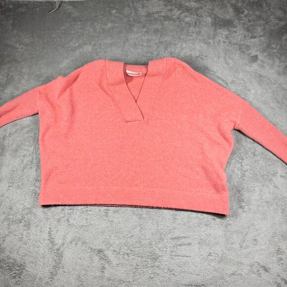 Cozy Deep V Oversized Pullover Sweater Pink Soft Knit by Anthropologie XS - Picture 10 of 13